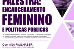 cartaz Palestra Encarceramento Feminino e Políticas Públicas