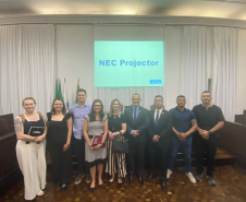 Representantes da Polícia Penal que participaram da abertura reunidos